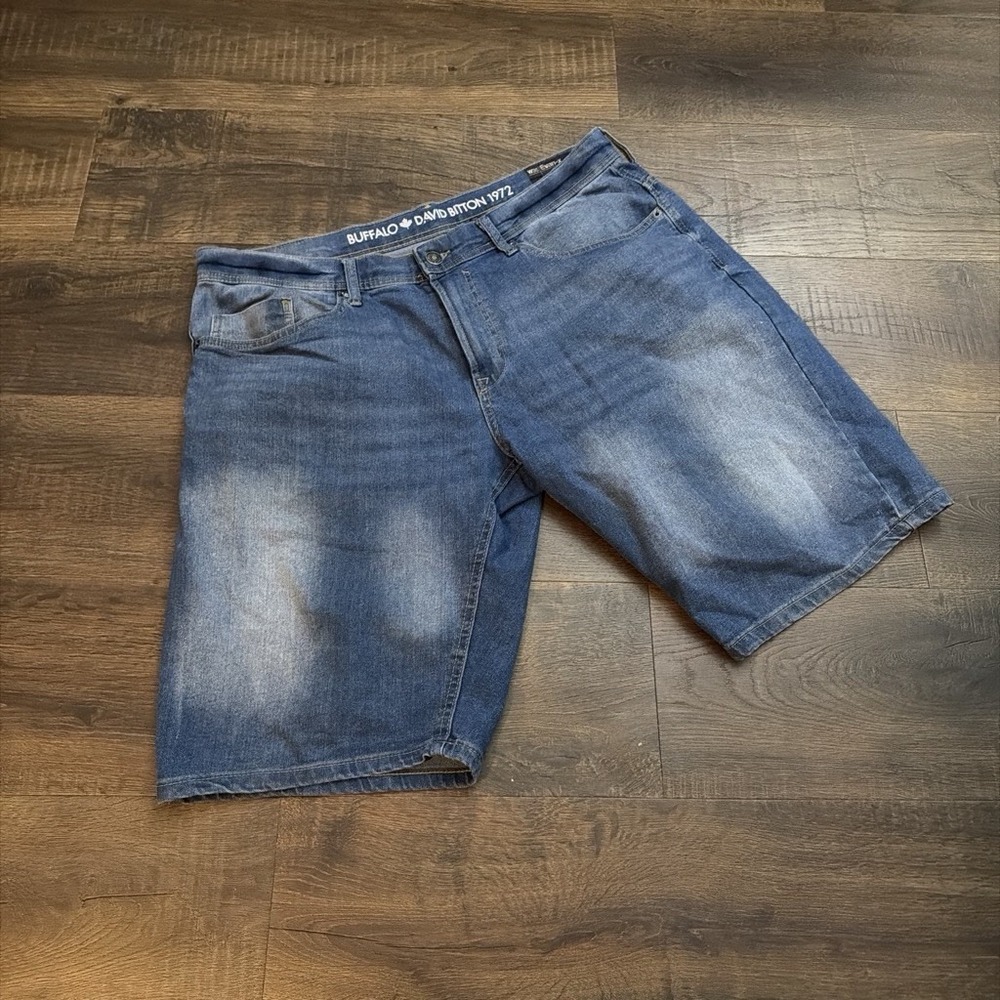 Men's Buffalo David Button Baggy Blue Light Faded Jorts Y2K Size 36
